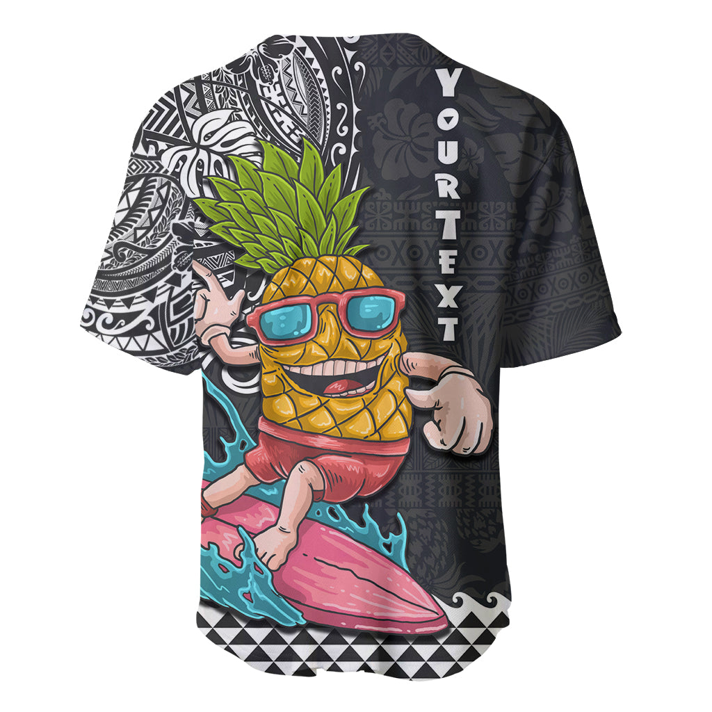 Hawaii Pineapple Surfing Kakau Tribal Personalised Baseball Jersey LT03 - Polynesian Pride