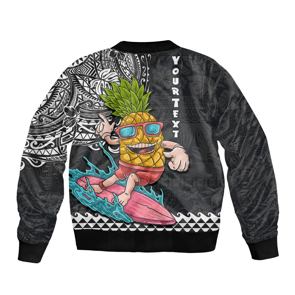 Hawaii Pineapple Surfing Kakau Tribal Personalised Bomber Jacket LT03 - Polynesian Pride