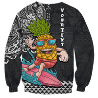 Hawaii Pineapple Surfing Kakau Tribal Personalised Sweatshirt LT03 - Polynesian Pride