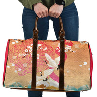 Hawaiian and Japanese Culture Together Travel Bag Kakau Art Tattoo with Cranes and Sakura Spring Vibe - Polynesian Pride