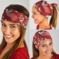 Hawaiian and Japanese Culture Together Neck Gaiter Red Ohia Lehua Plumeria and Sakura Blooming - Polynesian Pride