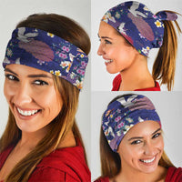Hawaiian and Japanese Culture Together Neck Gaiter Blue Ohia Lehua Plumeria and Sakura Blooming - Polynesian Pride