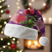 Hawaiian and Japanese Culture Together Christmas Santa Hat Purple Ohia Lehua Plumeria and Sakura Blooming - Polynesian Pride