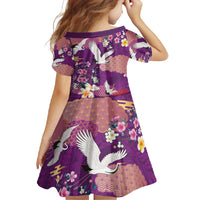 Hawaiian and Japanese Culture Together Family Matching Off Shoulder Maxi Dress and Hawaiian Shirt Purple Ohia Lehua Plumeria and Sakura Blooming - Polynesian Pride