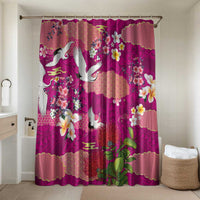 Hawaiian and Japanese Culture Together Bathroom Set Pink Ohia Lehua Plumeria and Sakura Blooming - Polynesian Pride