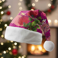 Hawaiian and Japanese Culture Together Christmas Santa Hat Pink Ohia Lehua Plumeria and Sakura Blooming - Polynesian Pride