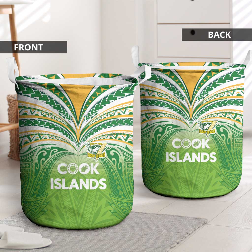 Cook Islands Rugby League Laundry Basket Tatau Tribal Motifs-Light Green Color LT03 - Polynesian Pride