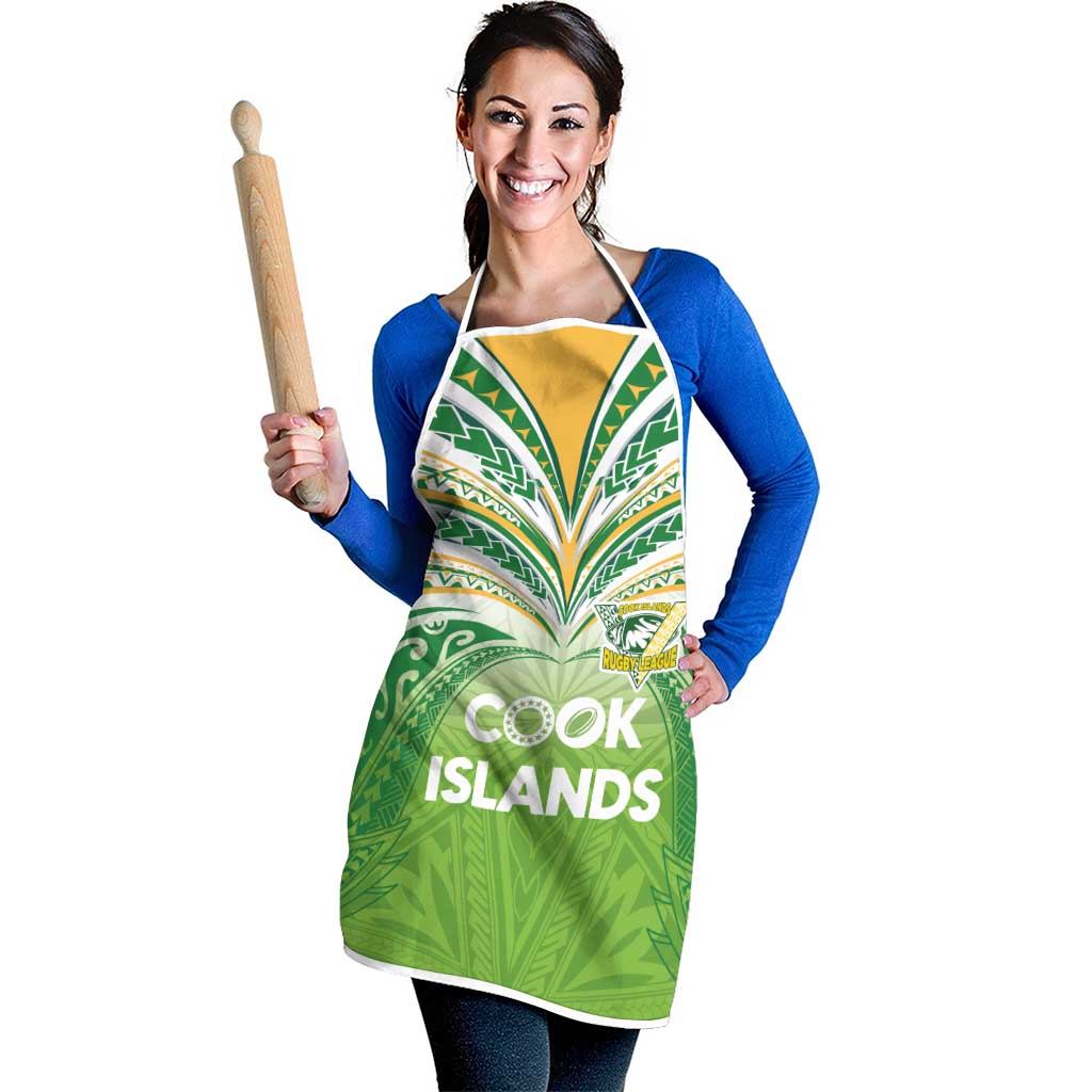 Cook Islands Rugby League Apron Tatau Tribal Motifs-Light Green Color LT03 - Polynesian Pride