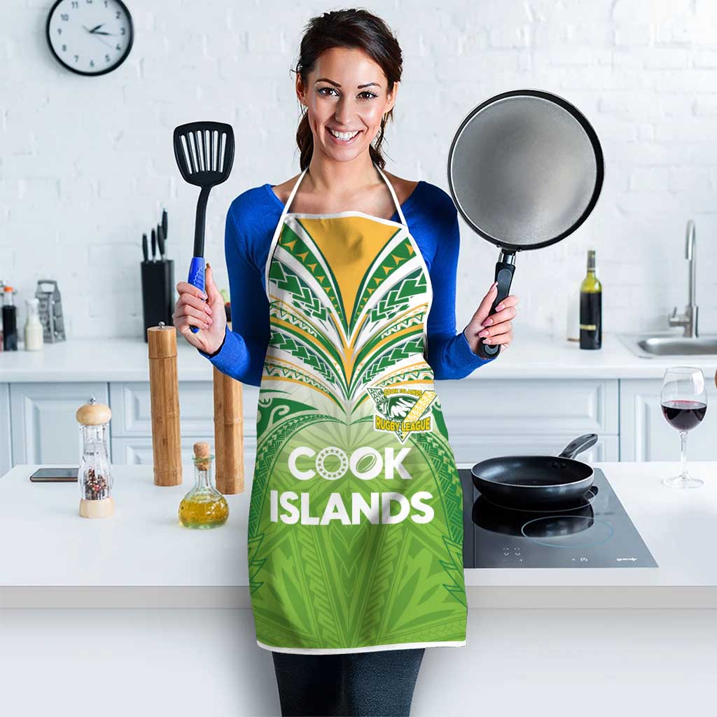 Cook Islands Rugby League Apron Tatau Tribal Motifs-Light Green Color LT03 - Polynesian Pride