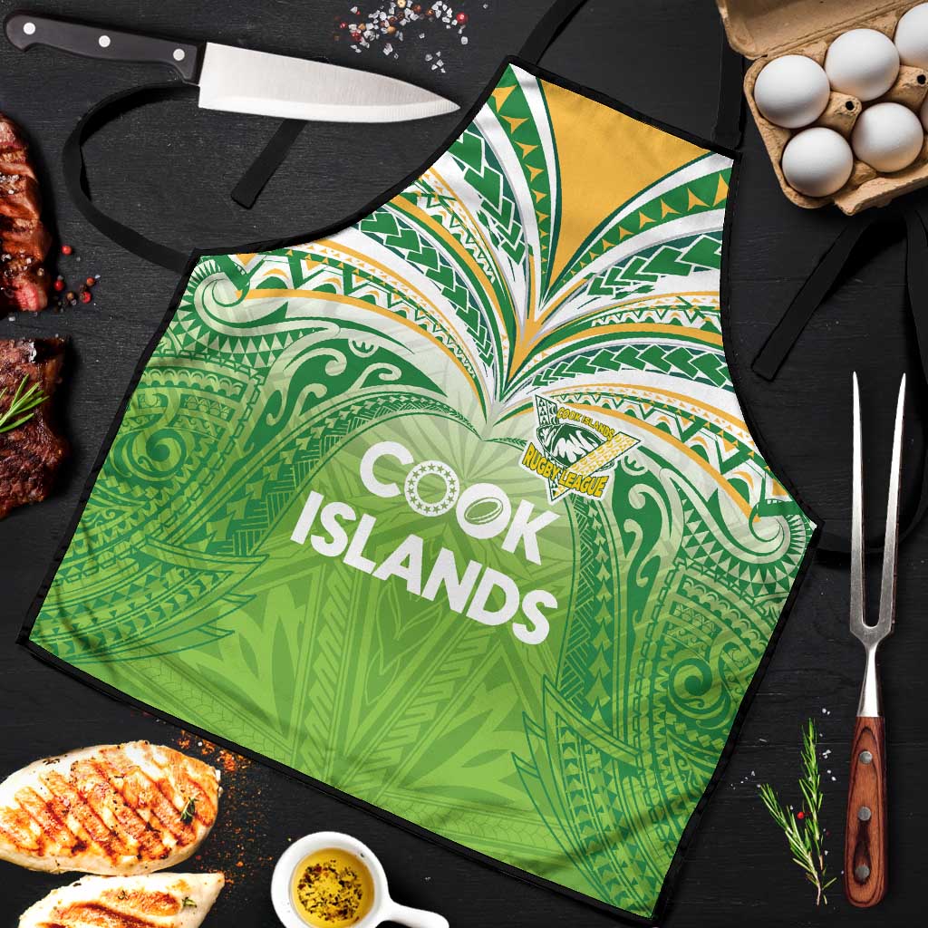 Cook Islands Rugby League Apron Tatau Tribal Motifs-Light Green Color LT03 Green - Polynesian Pride