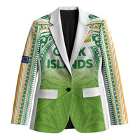 Custom Cook Islands Rugby League Blazer Tatau Tribal Motifs-Light Green Color LT03 Unisex Green - Polynesian Pride