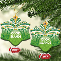 Cook Islands Rugby League Ceramic Ornament Tatau Tribal Motifs-Light Green Color - Polynesian Pride