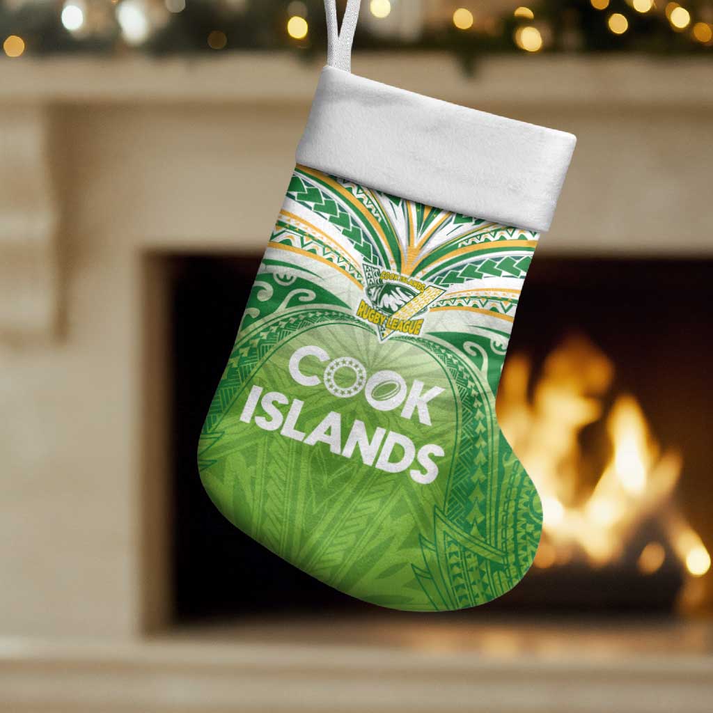 Cook Islands Rugby League Christmas Stocking Tatau Tribal Motifs-Light Green Color - Polynesian Pride