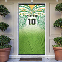 Custom Cook Islands Rugby League Door Cover Tatau Tribal Motifs-Light Green Color LT03 Green - Polynesian Pride