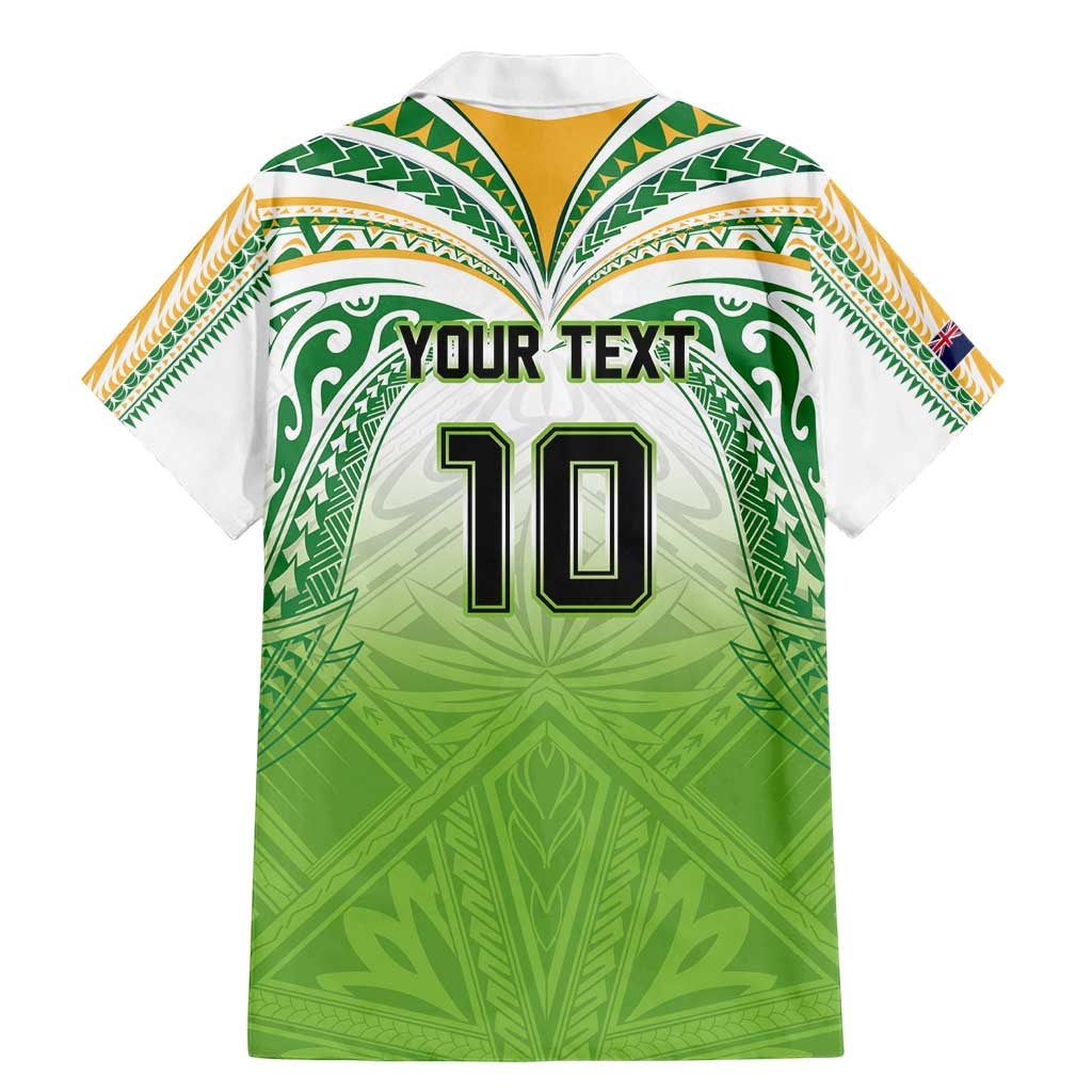 Custom Cook Islands Rugby League Family Matching Mermaid Dress and Hawaiian Shirt Tatau Tribal Motifs-Light Green Color - Polynesian Pride