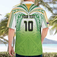 Custom Cook Islands Rugby League Hawaiian Shirt Tatau Tribal Motifs-Light Green Color - Polynesian Pride