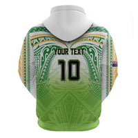 Custom Cook Islands Rugby League Hoodie Tatau Tribal Motifs-Light Green Color - Polynesian Pride