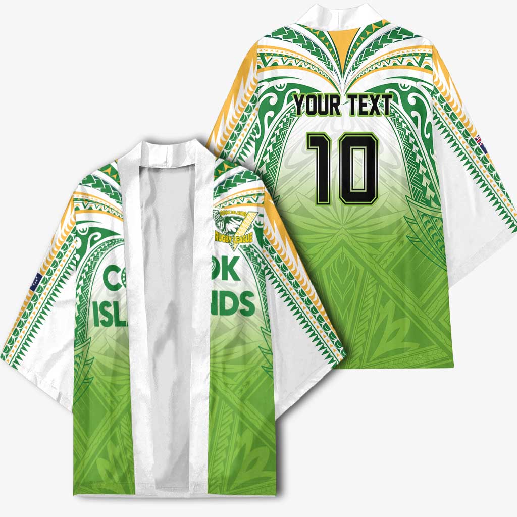 Custom Cook Islands Rugby League Kimono Tatau Tribal Motifs-Light Green Color LT03 - Polynesian Pride