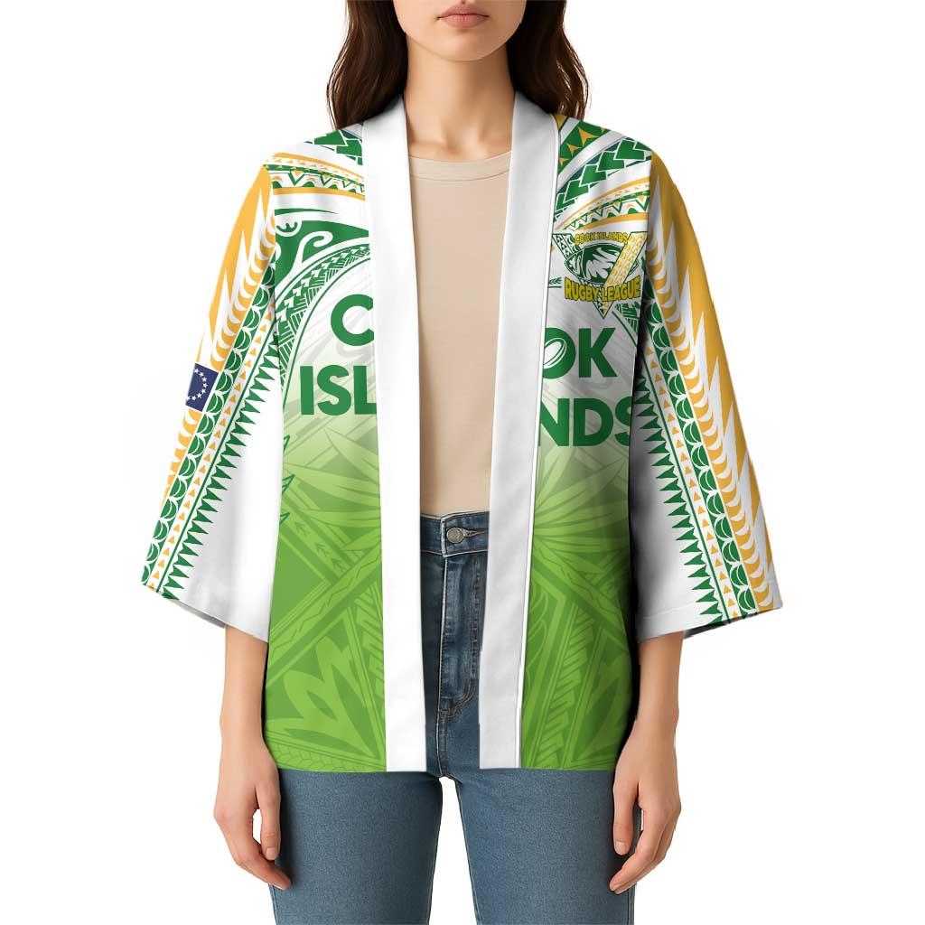 Custom Cook Islands Rugby League Kimono Tatau Tribal Motifs-Light Green Color LT03 - Polynesian Pride