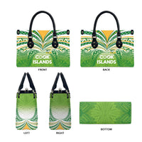 Cook Islands Rugby League Leather Bag Tatau Tribal Motifs-Light Green Color LT03 - Polynesian Pride