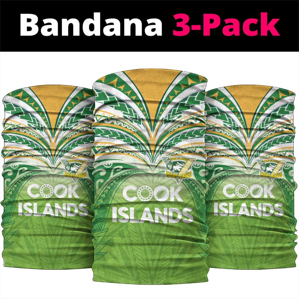 Cook Islands Rugby League Neck Gaiter Tatau Tribal Motifs-Light Green Color LT03 package One Size: 25*50cm Green - Polynesian Pride