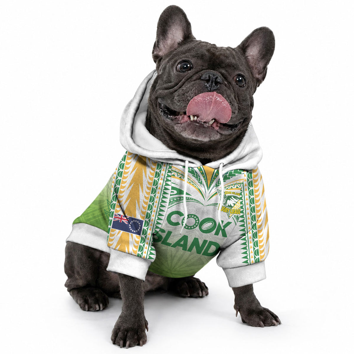 Custom Cook Islands Rugby League Pet Hoodie
