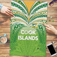 Cook Islands Rugby League Puzzle Tatau Tribal Motifs-Light Green Color LT03 Green - Polynesian Pride