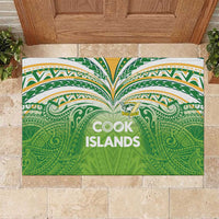 Cook Islands Rugby League Rubber Doormat Tatau Tribal Motifs-Light Green Color LT03 Green - Polynesian Pride