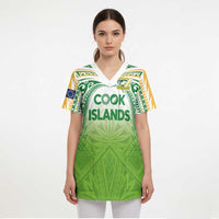 Custom Cook Islands Rugby League Scrub Top Tatau Tribal Motifs-Light Green Color LT03 - Polynesian Pride