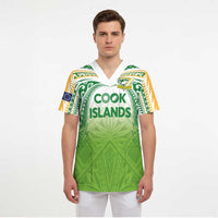 Custom Cook Islands Rugby League Scrub Top Tatau Tribal Motifs-Light Green Color LT03 - Polynesian Pride