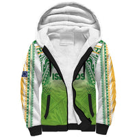 Custom Cook Islands Rugby League Sherpa Hoodie Tatau Tribal Motifs-Light Green Color - Polynesian Pride
