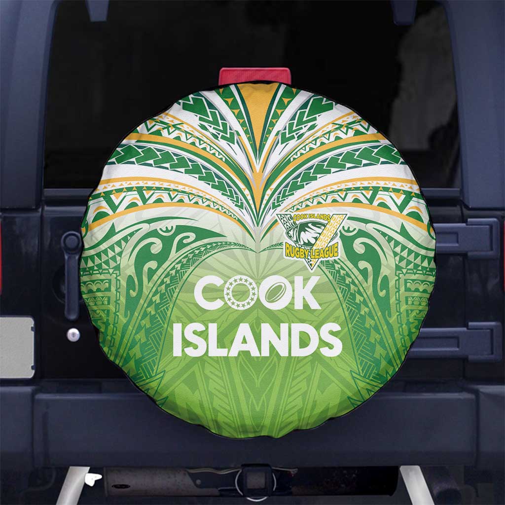 Cook Islands Rugby League Spare Tire Cover Tatau Tribal Motifs-Light Green Color - Polynesian Pride