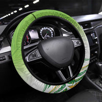 Cook Islands Rugby League Steering Wheel Cover Tatau Tribal Motifs-Light Green Color - Polynesian Pride