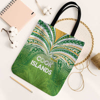 Cook Islands Rugby League Tote Bag Tatau Tribal Motifs-Light Green Color LT03 Black Strap One Size Green - Polynesian Pride
