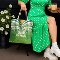 Cook Islands Rugby League Tote Bag Tatau Tribal Motifs-Light Green Color LT03 - Polynesian Pride