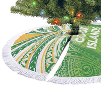Cook Islands Rugby League Tree Skirt Tatau Tribal Motifs-Light Green Color LT03 - Polynesian Pride