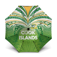 Cook Islands Rugby League Umbrella Tatau Tribal Motifs-Light Green Color LT03 One Size Folded 11.42 inch Opened Diameter 37.4 inch Green - Polynesian Pride
