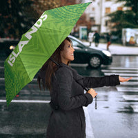 Cook Islands Rugby League Umbrella Tatau Tribal Motifs-Light Green Color LT03 - Polynesian Pride
