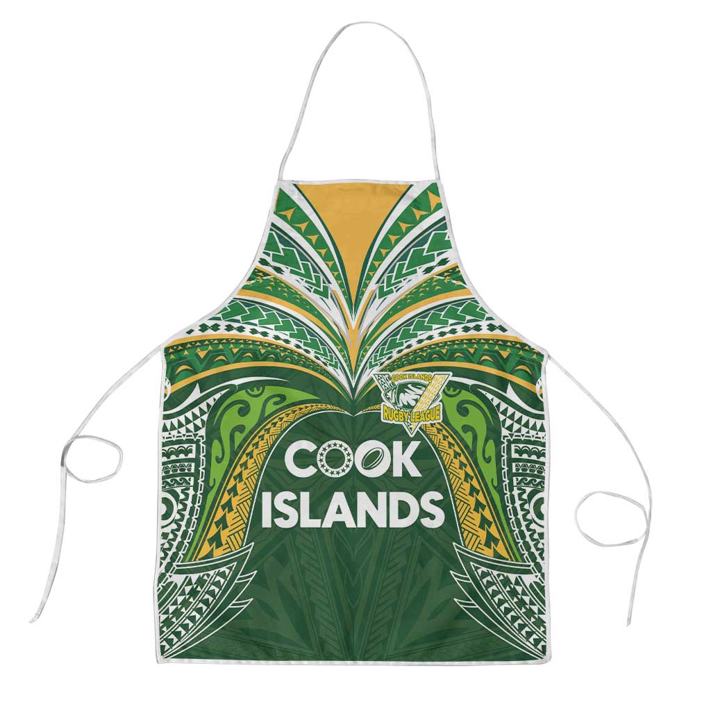 Cook Islands Rugby League Apron Tatau Tribal Motifs-Dark Green Color LT03 Green - Polynesian Pride
