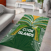 Cook Islands Rugby League Area Rug Tatau Tribal Motifs-Dark Green Color - Polynesian Pride