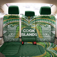 Cook Islands Rugby League Back Car Seat Cover Tatau Tribal Motifs-Dark Green Color - Polynesian Pride