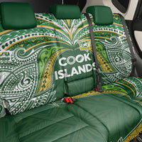 Cook Islands Rugby League Back Car Seat Cover Tatau Tribal Motifs-Dark Green Color - Polynesian Pride