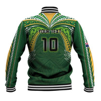 Custom Cook Islands Rugby League Baseball Jacket Tatau Tribal Motifs-Dark Green Color LT03 - Polynesian Pride