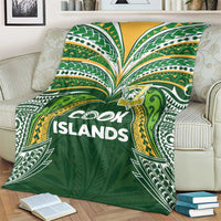 Cook Islands Rugby League Blanket Tatau Tribal Motifs-Dark Green Color - Polynesian Pride