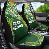 Cook Islands Rugby League Car Seat Cover Tatau Tribal Motifs-Dark Green Color - Polynesian Pride
