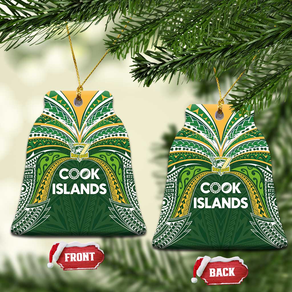 Cook Islands Rugby League Ceramic Ornament Tatau Tribal Motifs-Dark Green Color - Polynesian Pride