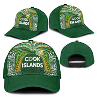 Cook Islands Rugby League Classic Cap Tatau Tribal Motifs-Dark Green Color LT03 - Polynesian Pride