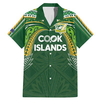 Custom Cook Islands Rugby League Family Matching Mermaid Dress and Hawaiian Shirt Tatau Tribal Motifs-Dark Green Color - Polynesian Pride