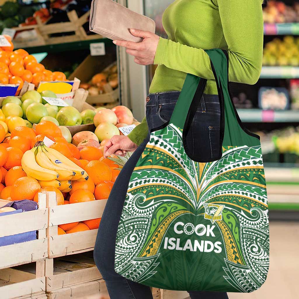 Cook Islands Rugby League Grocery Bag Tatau Tribal Motifs-Dark Green Color LT03 - Polynesian Pride
