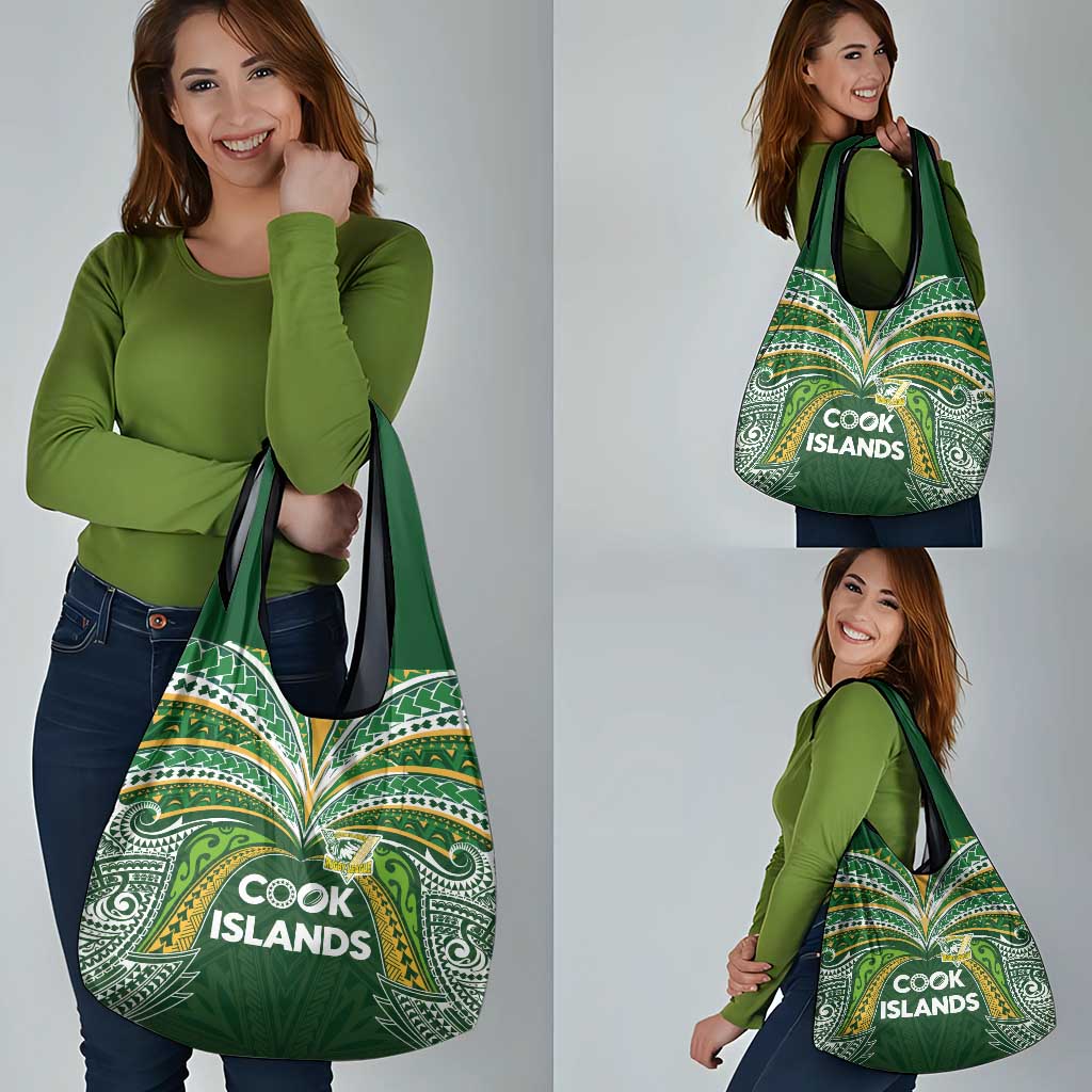 Cook Islands Rugby League Grocery Bag Tatau Tribal Motifs-Dark Green Color LT03 - Polynesian Pride